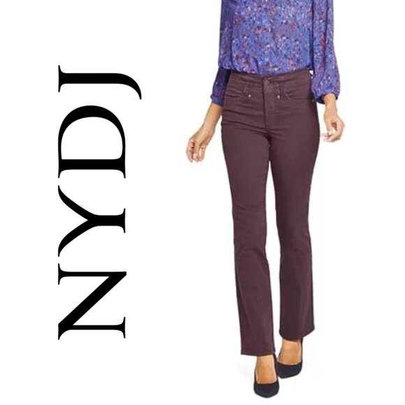 NYDJ, Not Your Daughter’s Jeans, High Rise Boot Cut Jeans, Eggplant Purple - Picture 1 of 7